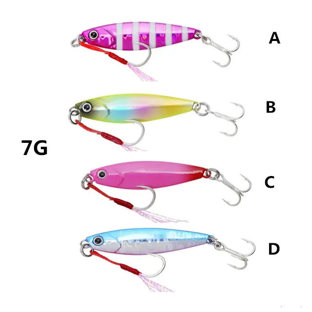 TSURINOYA для рыбалки приманки берег джиг стрелка 7 г/14g 42 мм/54 мм пресноводные морские рыболовные форель бас приманки долго литья металла искусственная приманка - Color: ARROW 7g ABCD