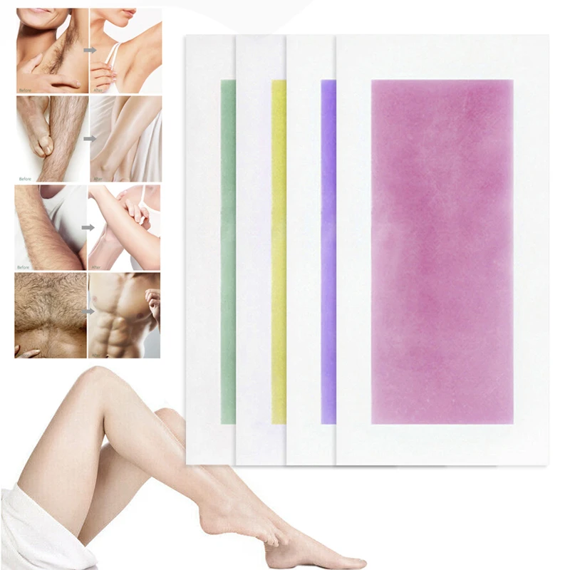 

New LANBENA 10 pcs/lot Hair Removal Wax Strips Papers Natural Beeswax Double Side Depilation Uprooted Silky For All Body TSLM1