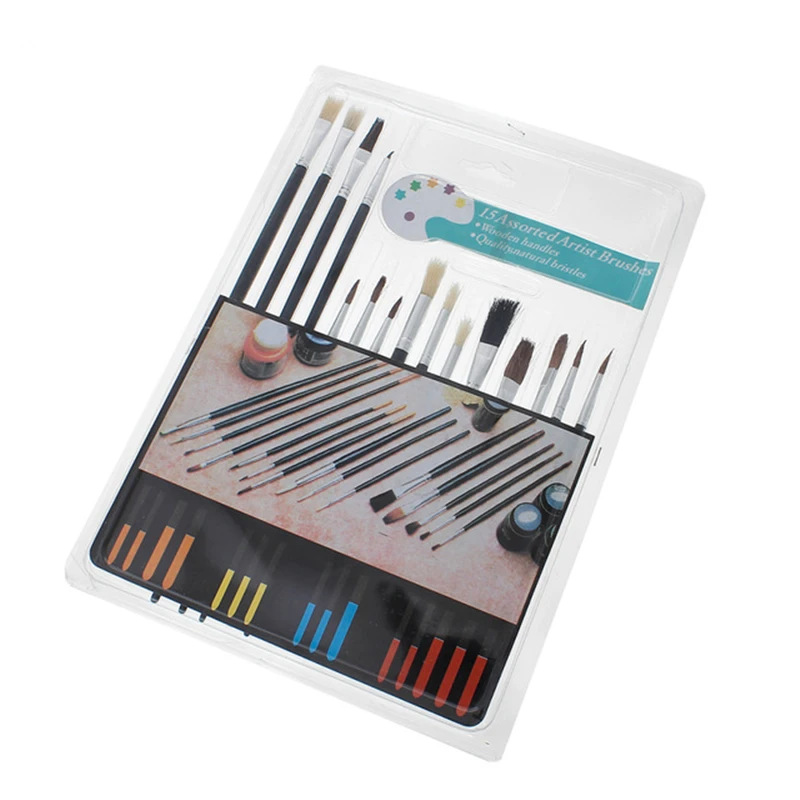 

15 PCs Plastic Artist Painting Drawing Brushes Black Professional Drawing Brush Pen Tools 29x21cm, 1 Set