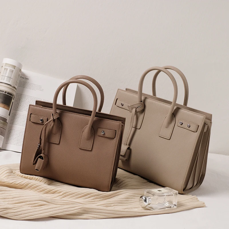 

2018 new style lichee pattern genuine leather shoulder Slung handbag Cowhide Woman bag