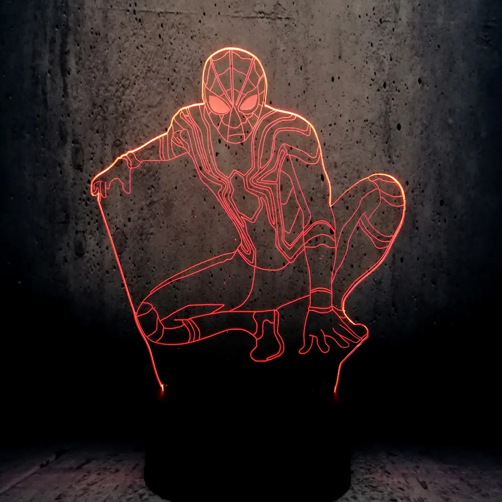 

Night Light 3D LED Marvel Spider Man Venom Touch USB Base Switch Color Change Kid Christmas Gift Toy Indoor decorations