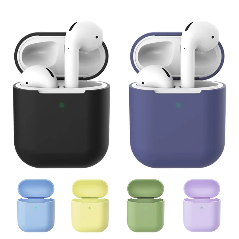 

Wireless Earphone Protective Case For Apple AirPods Soft Silicone Cover Bluetooth Headphone Box Protective For AirPod Silm Cases