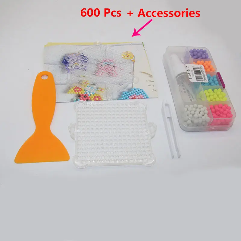 6 Colors 600pcs Aquabeads Spray Magic Beads Kit Ball Aqua beads Puzzle Game Fun DIY 3D puzzle Educational Toys For Kids (8)