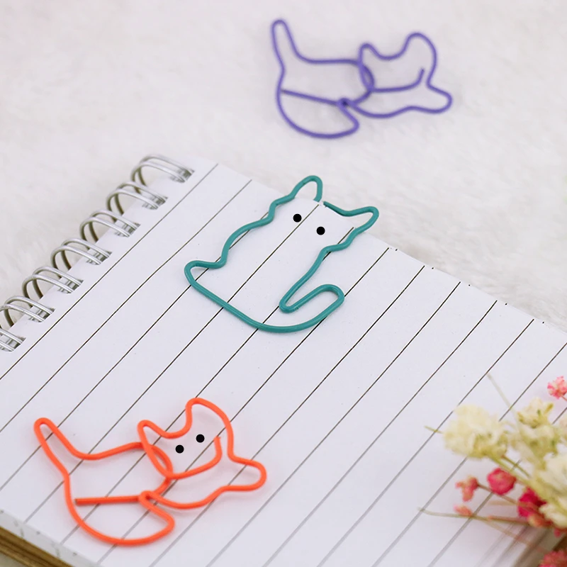 9 шт./Лот зажимы для бумаги в форме кошки|shaped paper clips|paper clipsmemo clip |