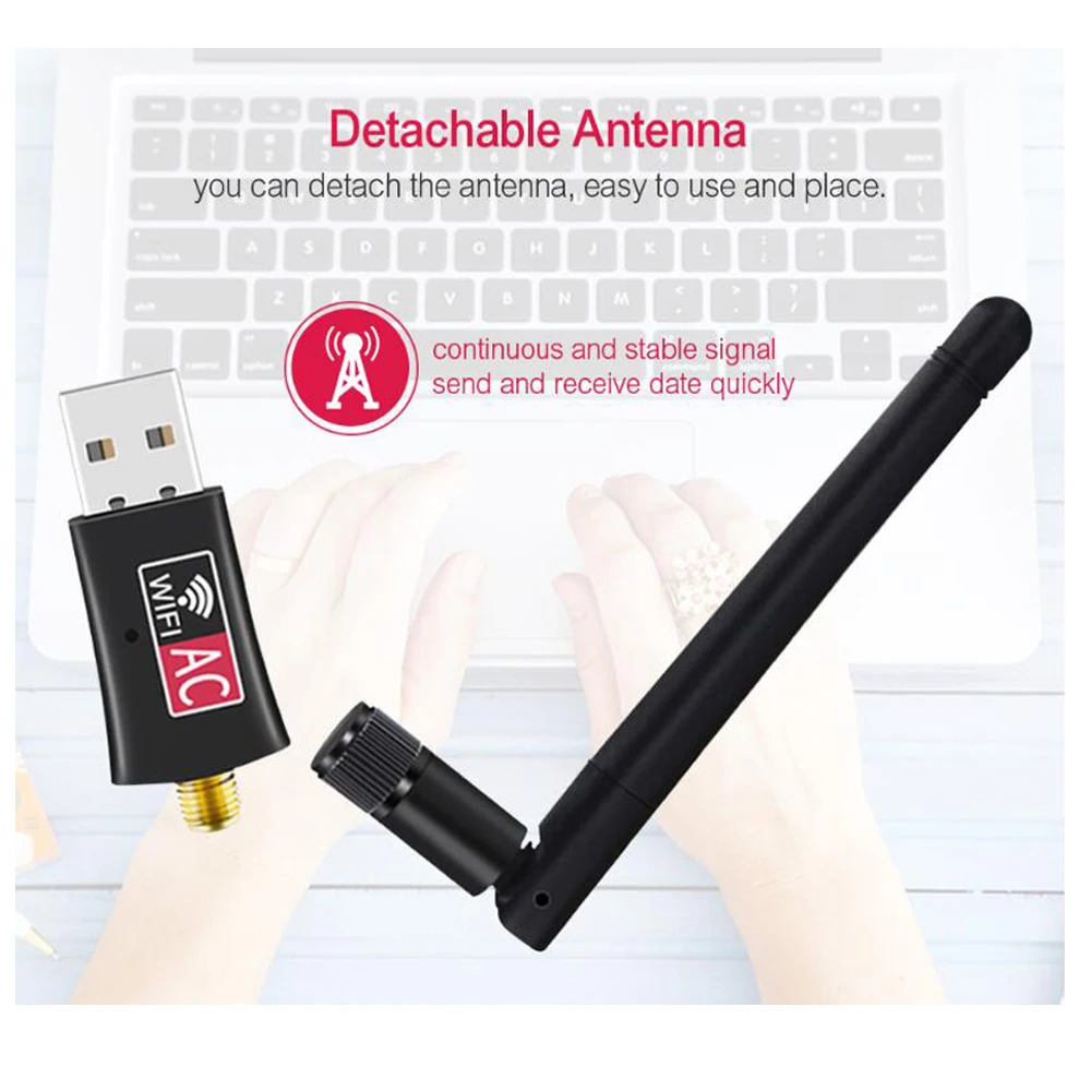 Беспроводной USB wi fi адаптер 600 Мбит/с антенна для ПК сетевая карта двухдиапазонный