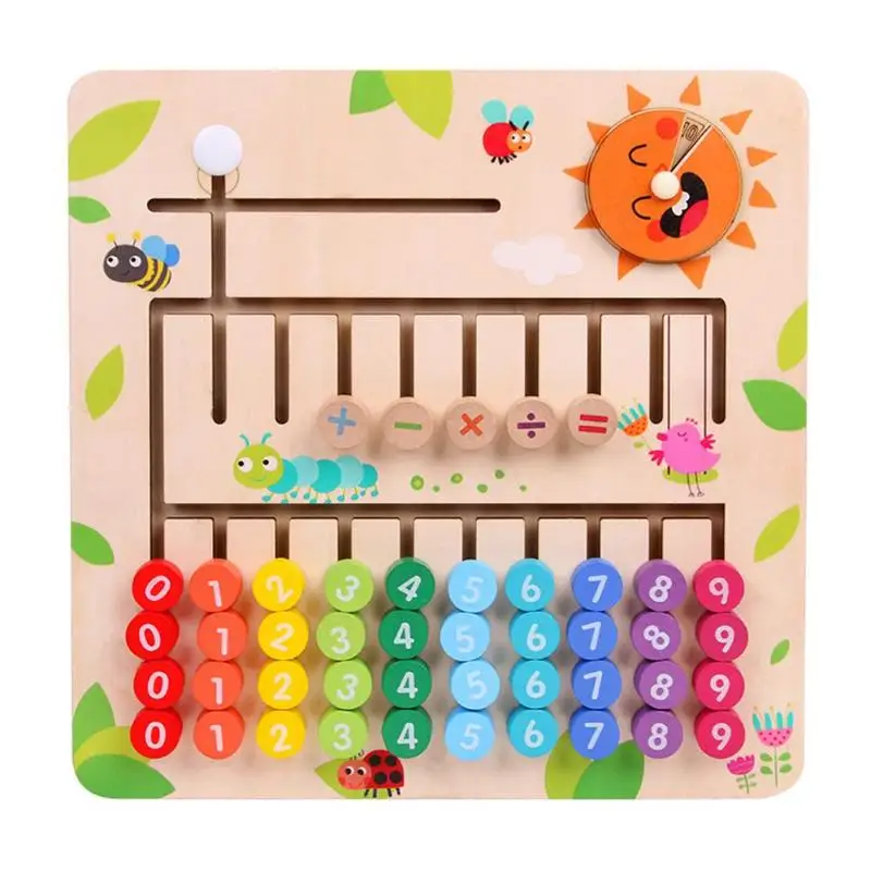 Colorful Деревянные математические игрушки Монтессори для детей дошкольного возраста, многофункциональные детские когнитивные доски, математические игрушки, деревянные для счета, познавательные доски, игрушки - Цвет: Colorful