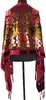 Novelty Hot Pink Female Silk Satin Velvet Cape Embroidery Beaded Pashmina Stole Chinese Style Peacock Muffler 175 x 54cm C020 4