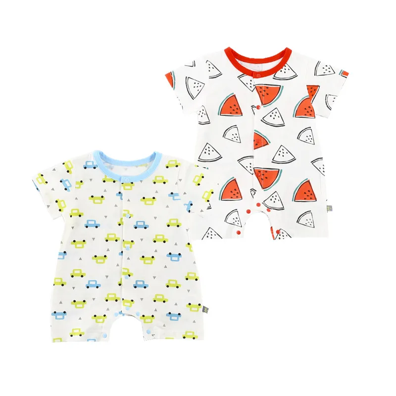 

ba g 4 Fashion Boy Girl Summer Rompers New Style Short Sleeve Cotton Jumpsuits For 0-24 Month Costume Infant Print Outfits