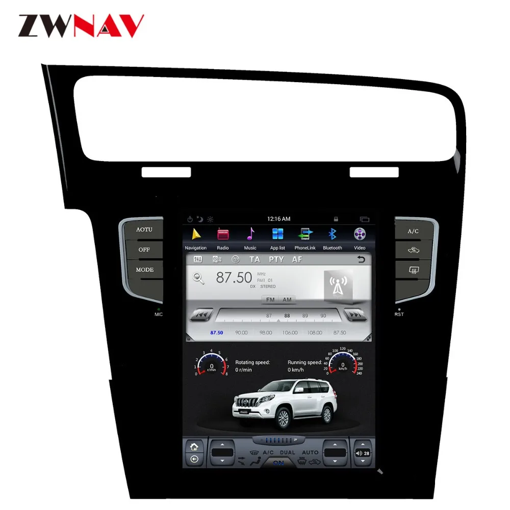 ZWNVA Tesla стиль ips экран Android 7,1 автомобильный dvd-плеер gps навигация Радио экран для Volkswagen VW GOLF 7 2013