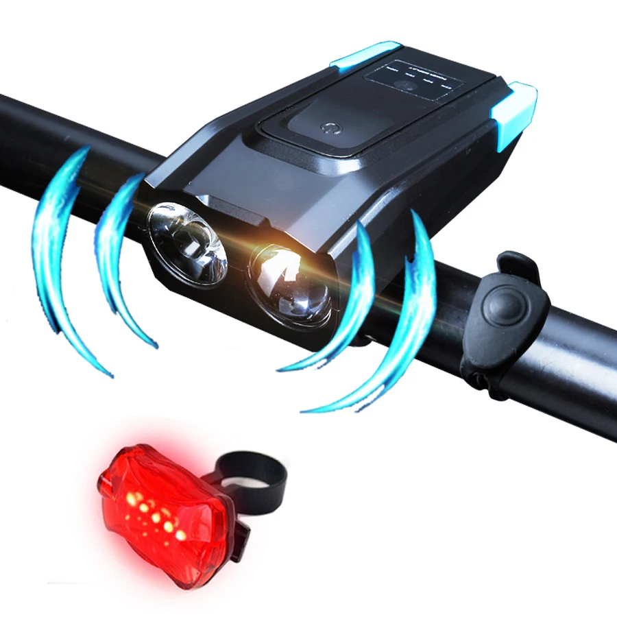 Smart Bike Light USB Rechargeable Battery LED Bicycle Front Lamp Rear