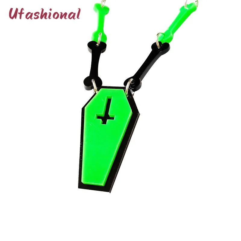 

Fashion Statement Necklaces Big Geometric Acrylic Pendant Necklace For Women Zinc Alloy Punk Colar Feminino India Jewelry Femme