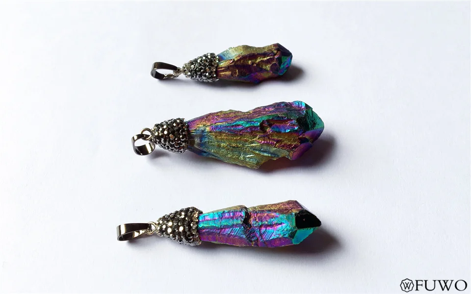 Titanium Aura Quartz Pendant 8