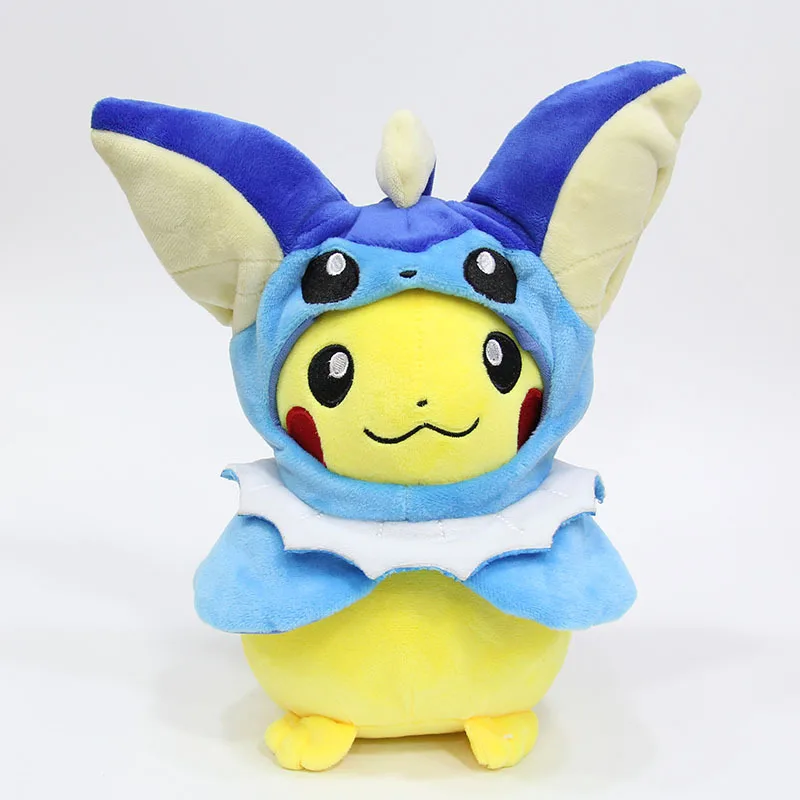 Карманные животные Пикачу Косплей Eevee Sylveon Jolteon Vaporeon плюшевые мягкие куклы с плащом Cos Пикачу игрушка детский подарок sa74