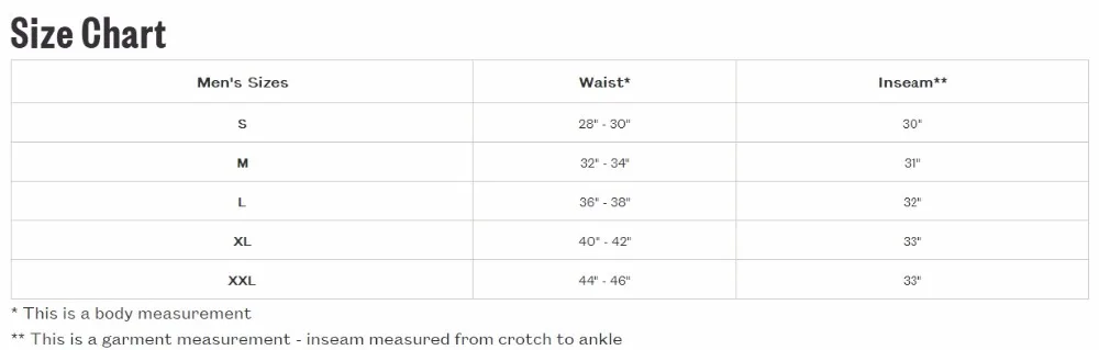 size chart