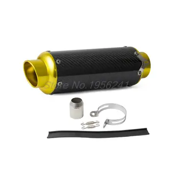 

Carbon Fiber CNC Exhaust Muffler Pipe Gold For Street Sport Racing motorcycles