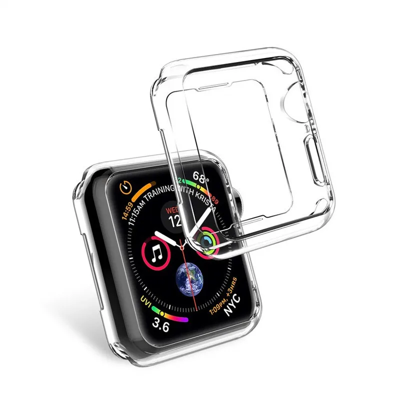 

Protector Case For Apple Watch Series 4 Cover 44mm 40mm Bumper Silicone Transparent Ultra-thin Clear Frame Shell for iWatch