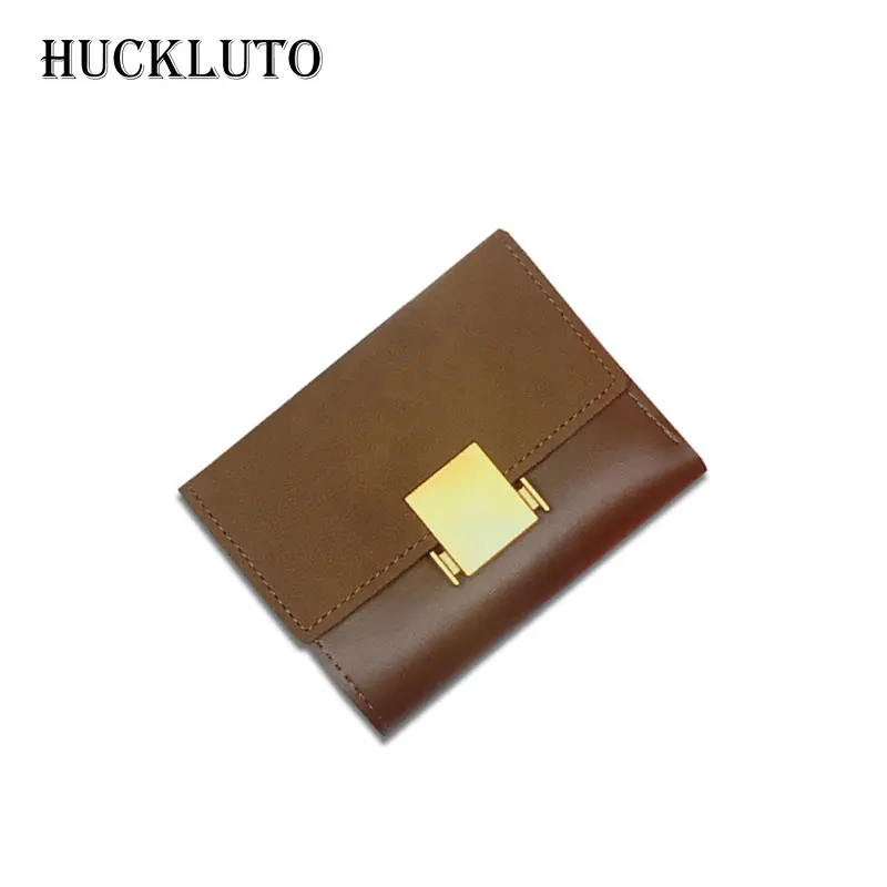 

HuckLuto Brand 2019 New Promotion Sale Korean Fashion Luxury Thread Black Short Student Small Coin Purse Leather Women's Wallet