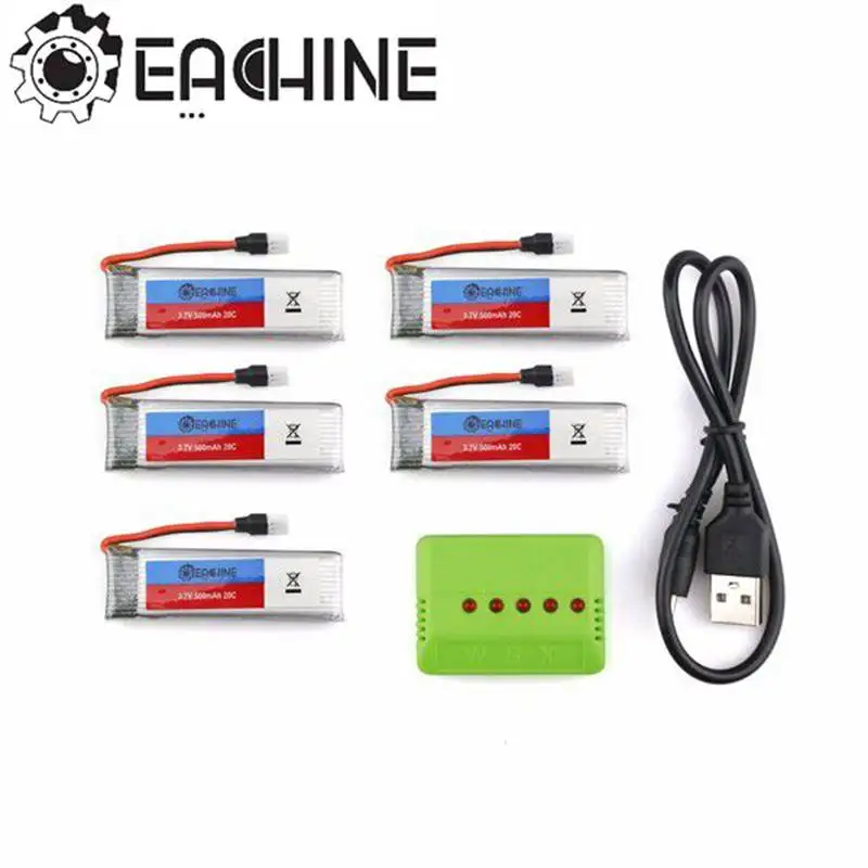 

Eachine E50 H37 RC Quadcopter Spare Parts 5Pcs 3.7V 500MAH 20C Battery And 1 To 5 Charger