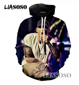 

LIASOSO Explosions Casual Hoodies 3D Print Rapper Eminem Pullover Hip Hop Hooded Tracksuit Loose Sweatshirt Brand Clothing T681