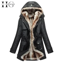 HEE GRAND 2016 Women Winter Coats And Jackets Faux Fur Woman Warm Parka Hood Coat Plus Size 3XL Oversized Basic Jacket WWM056