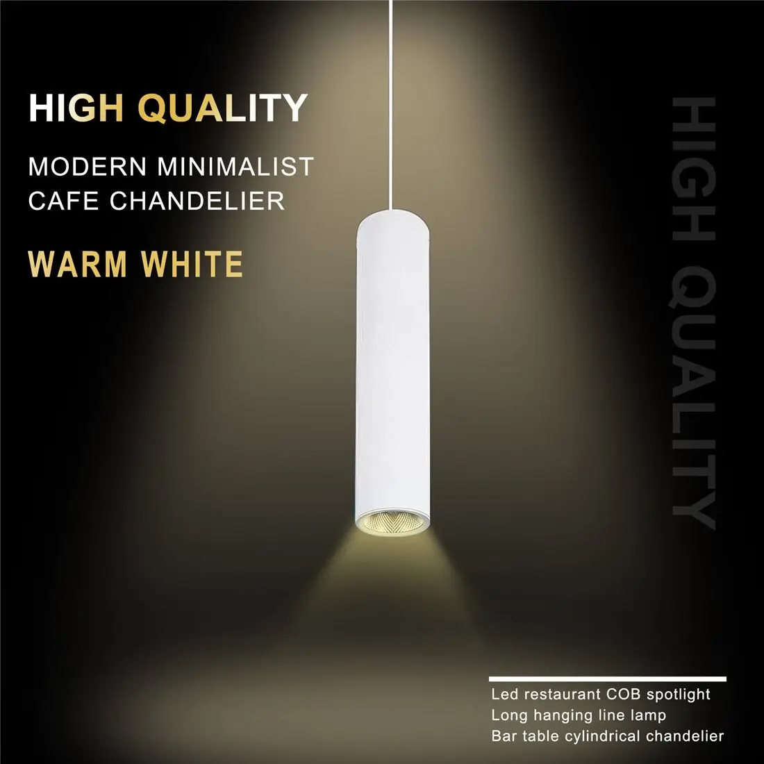  Modern Minimalist Cafe Chandeliers Led Restaurant COB Spotlights Long Tube Hanging Lamp Bar Table C - 32909373976