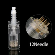 100 шт. Электрический дермапен иглы 12 Pin винтовой картридж для авто иглы для картриджей 12pin Золотая игла наконечник