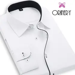 Orinery Лидер продаж сплошной мужская одежда рубашки с длинным рукавом Camisa masculina Высокое качество брендовая одежда Slim Fit Мода свадебное платье