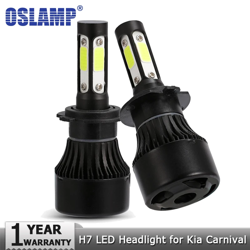 

Oslamp 4 Side H7 Car LED Headlight Bulbs Hi lo Beam 100W 10000lm 6500K Led Auto Headlamp 12v 24v Car Light Bulb for Kia Carnival