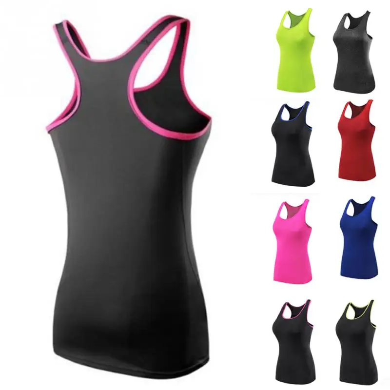 

Yoga Shirt Sport Running Vest Women Compression Sleeveless Quick Dry Fit Tank Top Fluorescence Outdoor Sports GYM Clothing