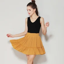 Anasunmoon Шорты для женщин Юбки для женщин Для женщин Сплошной плиссированная мини-юбка модные Высокая Талия Повседневная одежда летние Высокая талия плиссированные юбки