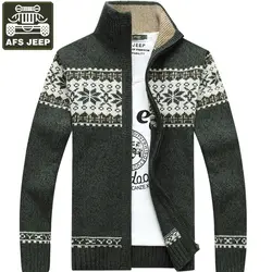 AFS JEEP брендовый свитер, мужской кардиган, толстый теплый принт, повседневный модный мужской свитер, Мужская водолазка, плюс размер 3XL Pull Homme