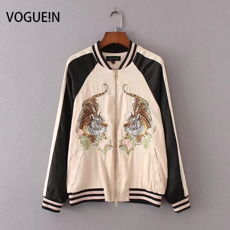 

VOGUEIN New Womens Ladies Tiger Premium Embroidered Sukajan Yokosuka Bomber Jacket Coat Size SML Wholesale
