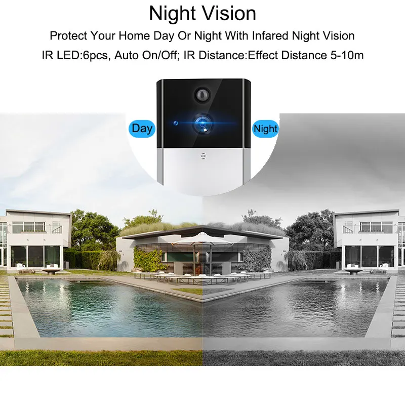 Smart Doorbell IP Video WIFI wireless doorbell Intercom Door Phone With Camera For Apartments IR Alarm Wireless Security Camera