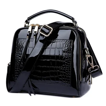 

Fashion Patent leather handbag women black bag ladies tote bag womens Messenger bag woman shoulder crossbody bags bolsa feminina