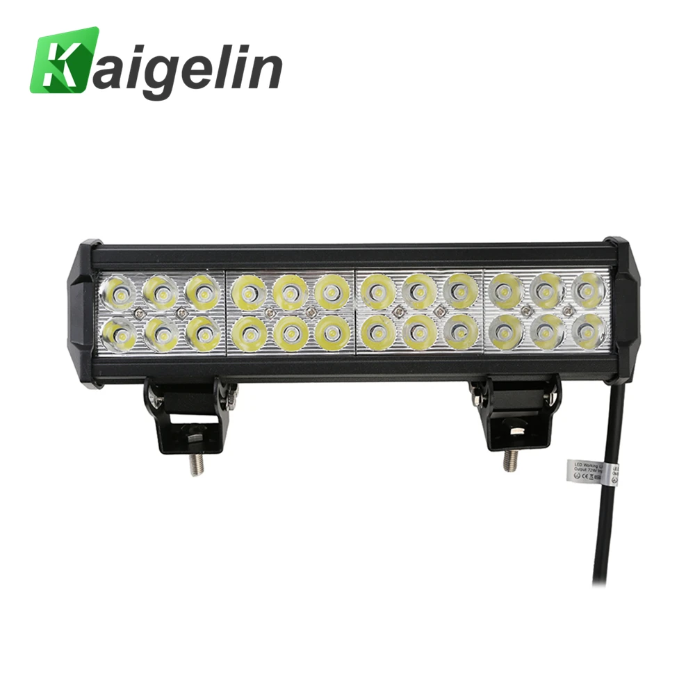 4PCS Car Light Bar 72W LED Spotlight 7200LM 12 24V IP67 Worklight For
