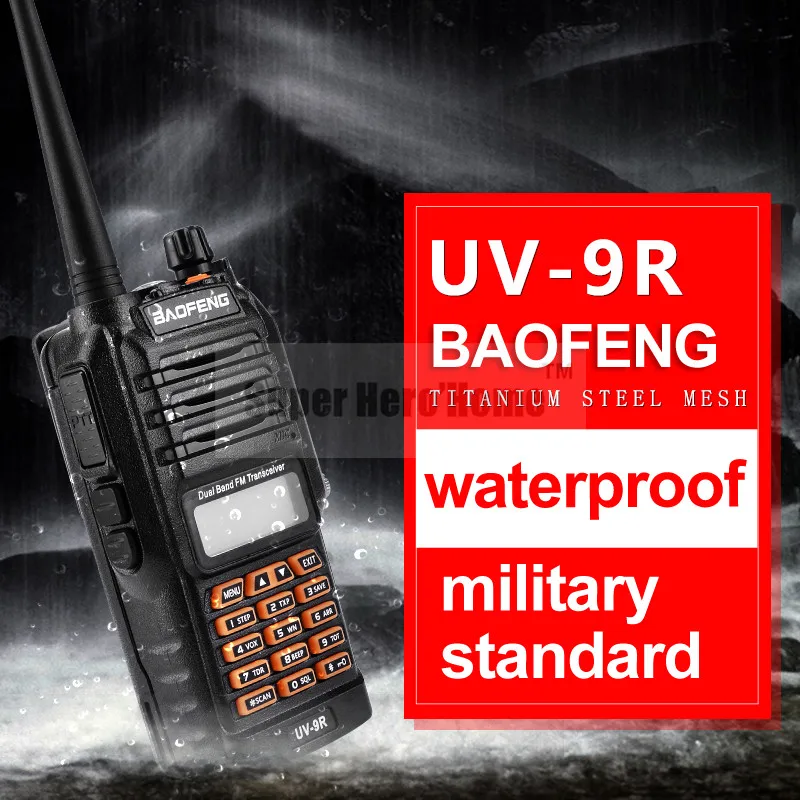 New Baofeng UV-9R Portable Walkie Talkie 8W UHF VHF UV Dual Band Waterproof Scanner Two Way Radio Comunicador Transceiver
