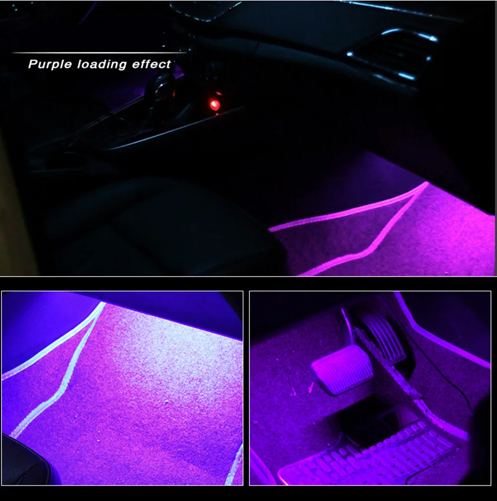 Беспроводной пульт дистанционного управления/музыка/Голосовое управление автомобиля RGB светодиодный неоновая лампа для внутреннего