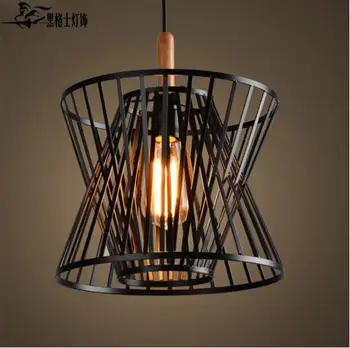 

Vintage Black Birdcage Pendant Lights Iron Minimalist Retro Light Loft Lamp Metal Cage Industrial Lighting Pendant Lights E27