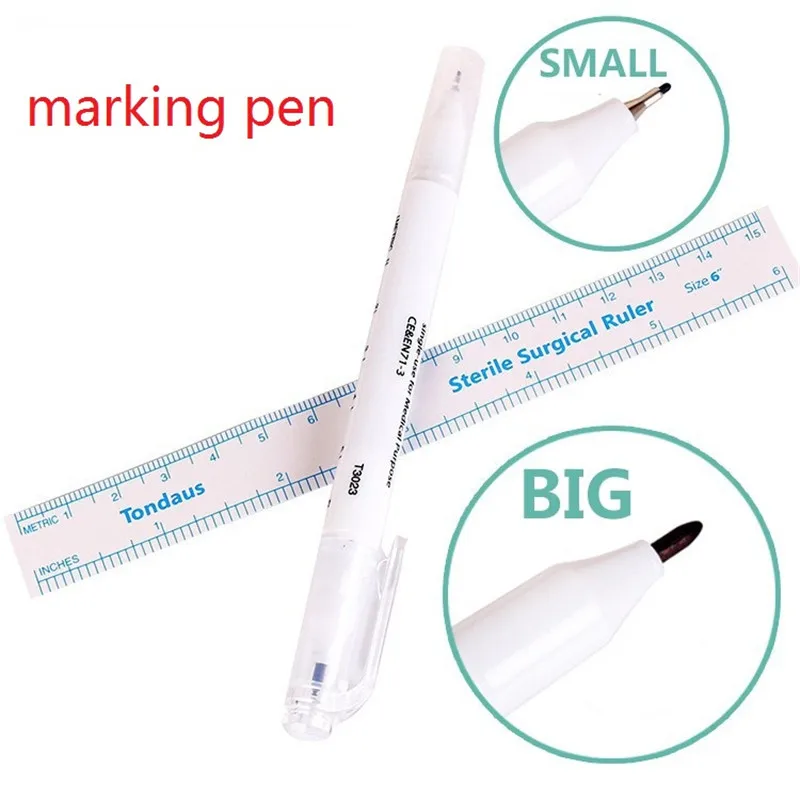 

1 pc Tattoo Skin Piercing Marking Pen Double Ended Fine /Thick Tip Marker Microblading Semi Permanent Makeup Eyebrow Marker