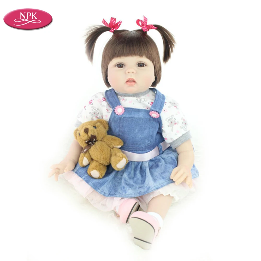 

NPK Realistic Silicone Doll Girl Reborn Baby 22 inch 55CM New Arrival Lifelike Babies Princess Children Toys Dolls Birthday Gift