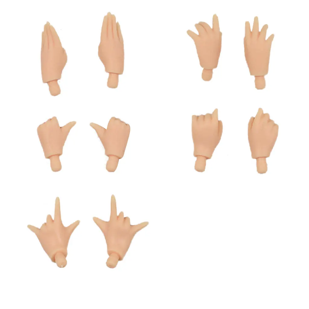 19-Jointed Girl Doll Body Parts and 5 Pairs Hands Set for Blythe Dolls Custom Making Parts Accessory