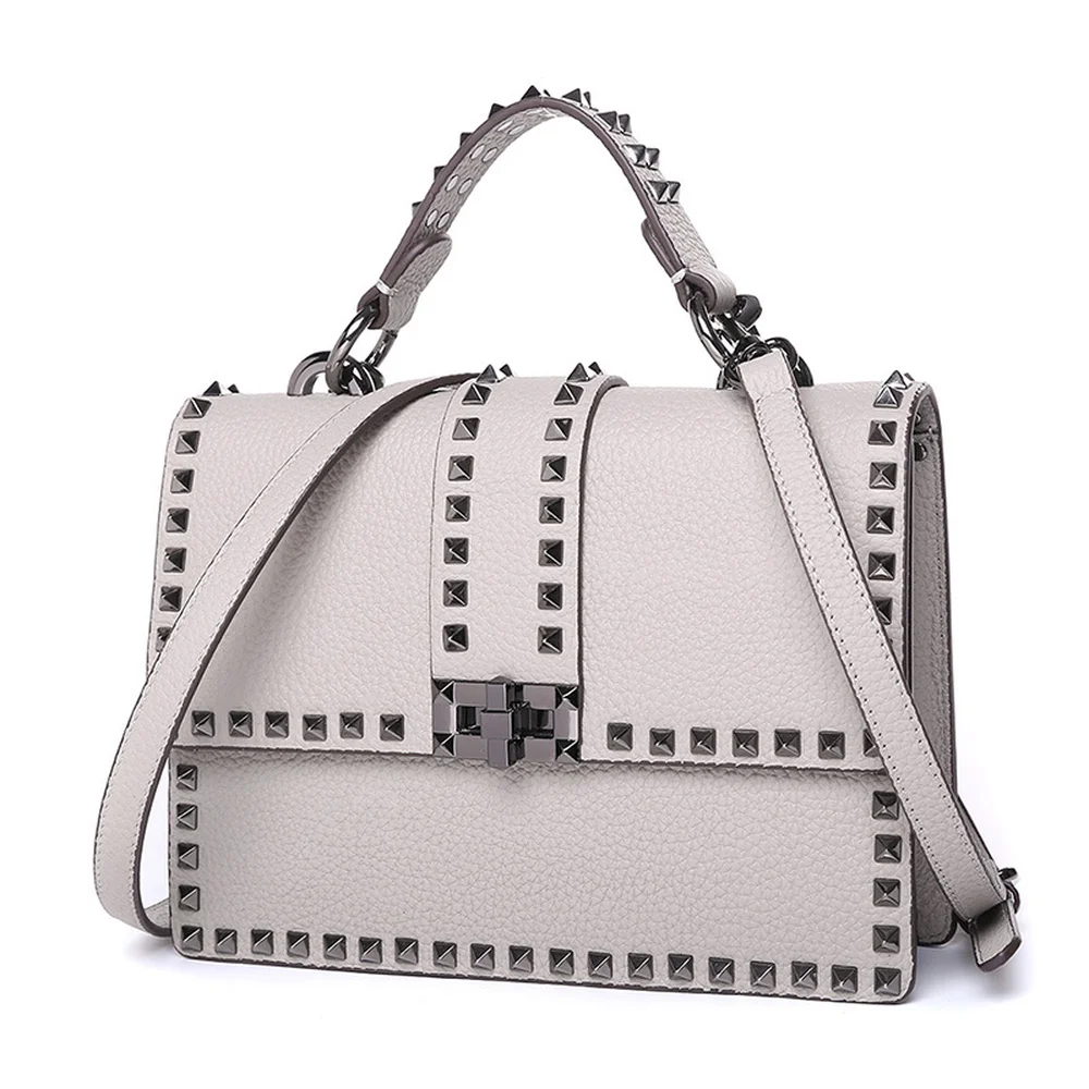 

2018 New Rivet Single Shoulder Women's Bag Messenger Dating Portable Flap Sweet Lady All-match Stylish Elegant Leisure Simple