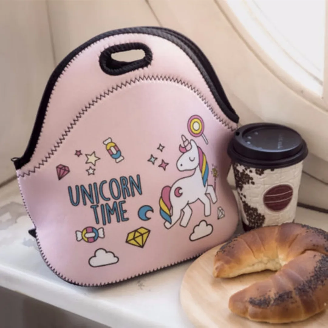 UNICORN TIME Thermal Insulated 3d print Lunch Bags for Women Kids Thermal Bag Lunch Box Food Picnic Bags Tote Handbags