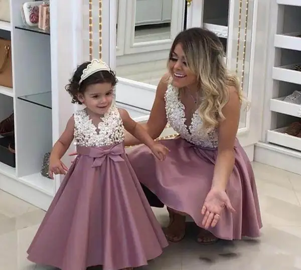 dusty purple flower girl dresses