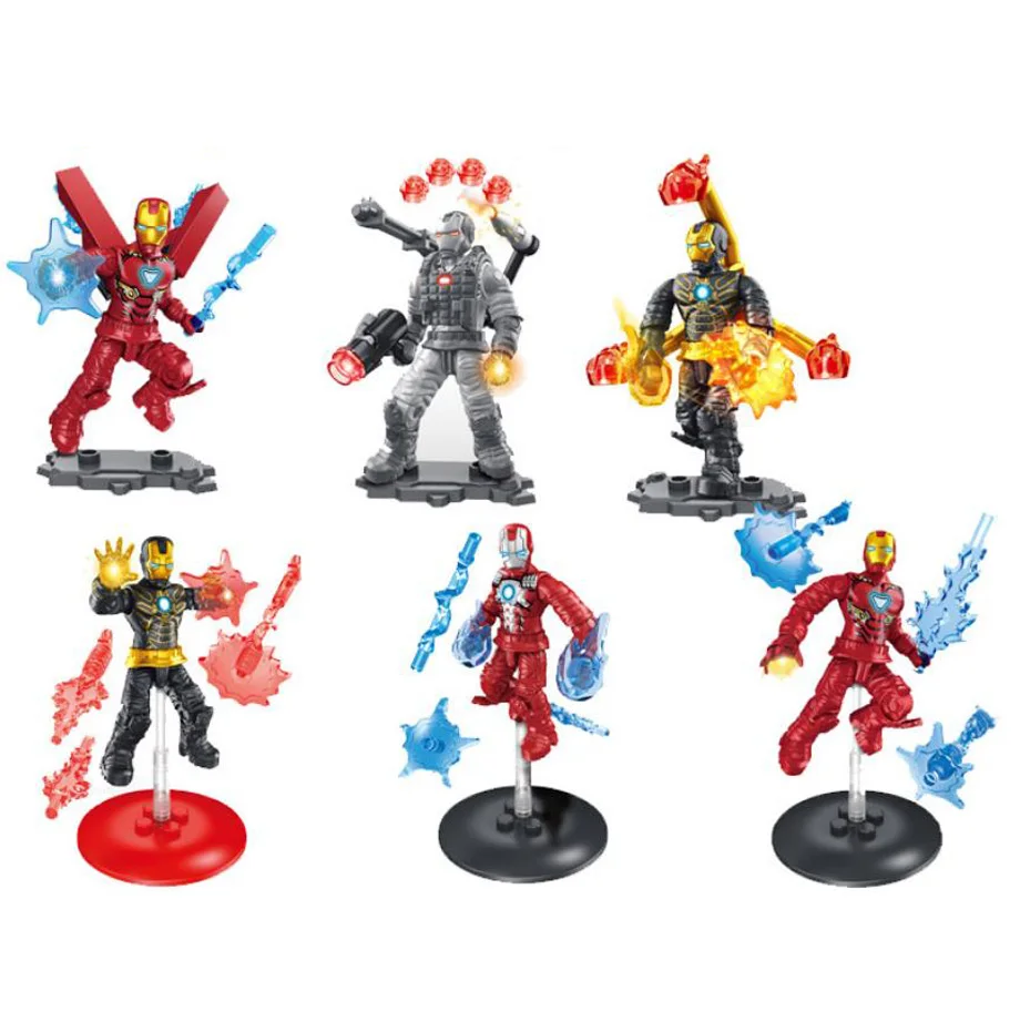 

Ironman Marvel super heroes mega building block war machine mk85 mk20 MK47 MK6 mk41 action figures assemable bricks toys