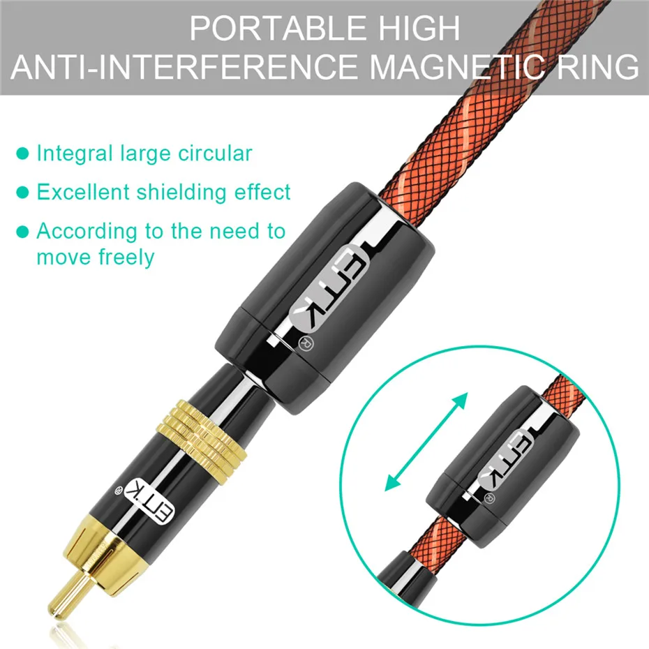 EMK Stereo Digital Coaxial Audio Video RCA Cable speaker cable Hifi Subwoofer cable AV TV cables 5m 8m 10m