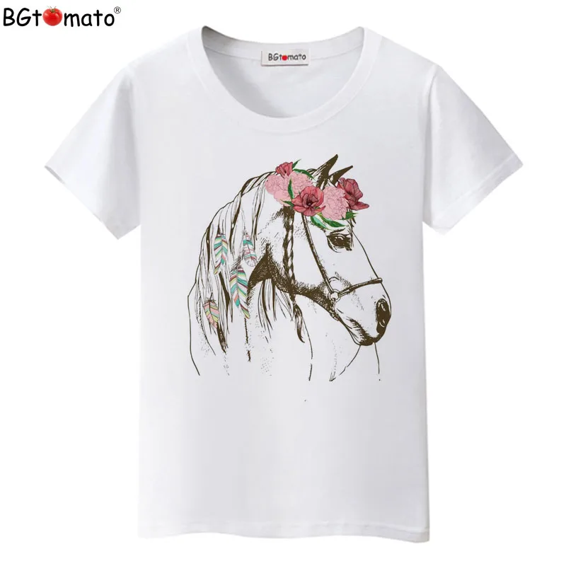 

BGtomato New arrival Beautiful horse shirt casual top tees cool t shirt women brand new clothes fashion t-shirt plus size