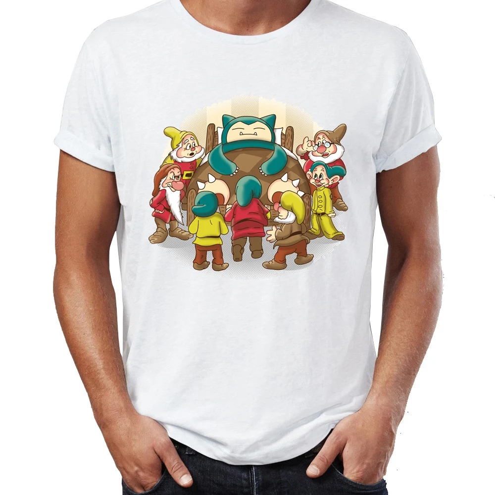 

Men's T Shirt Pokemon Snorlax and The Seven Dwarves Spirit Animal Funny Awesome Artwork Printed Tee