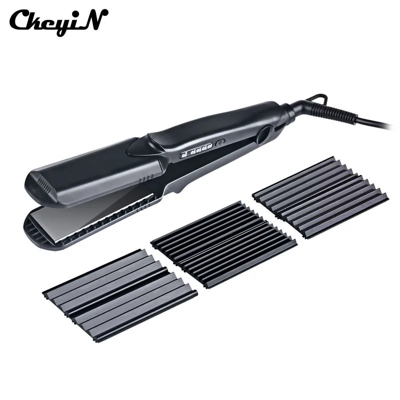 

CkeyiN Professional Tourmaline Ceramic Corn Plate Hair Straightener Styling Tools Corrugated Crimper Waves Straightening Iron 44