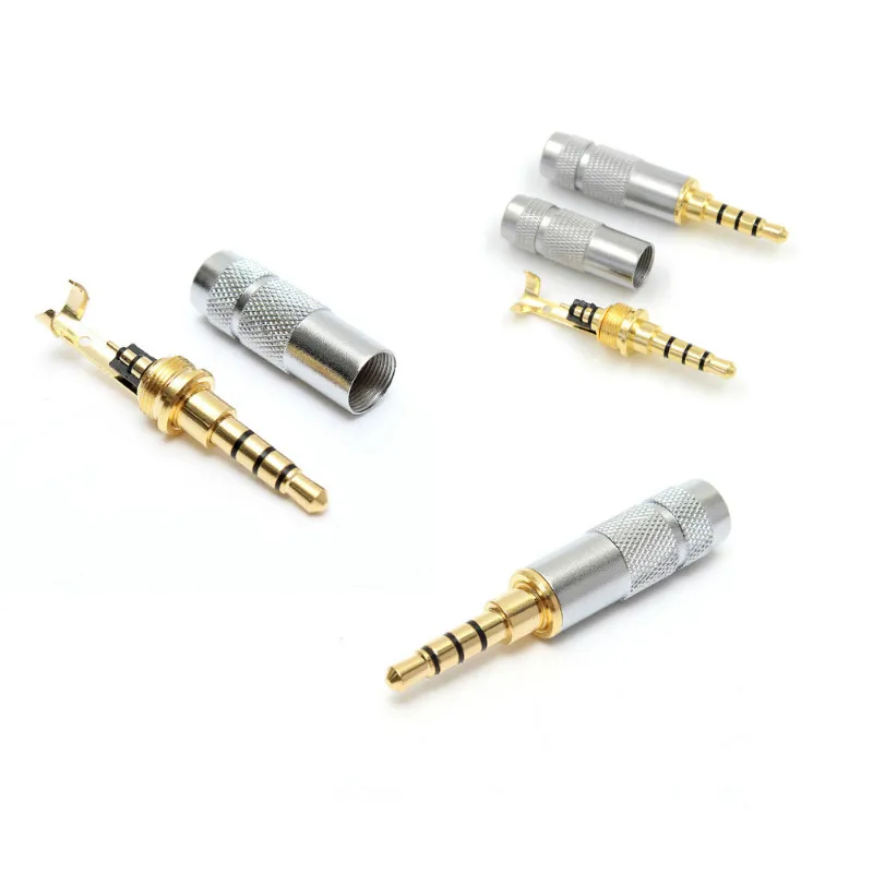 1pc Or 2pcs 4 Pole 3.5mm Male Plug Connector  Stereo Headphone  Jack Audio Solders Connector 6g  Pure Copper Conductor